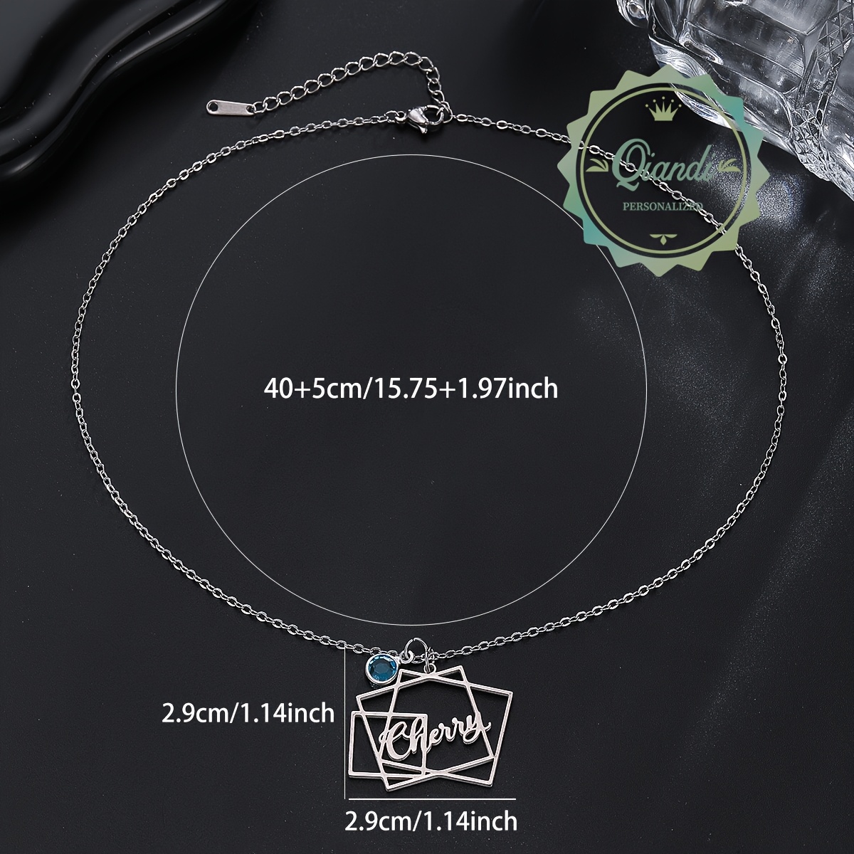 Personalized Layered Geometric Stainless Steel Necklace